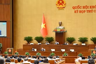 Quốc hội họp phiên toàn thể tại hội trường ngày 22/5. (Ảnh: THỦY NGUYÊN)