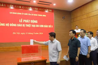 Thường trực Đảng ủy Khối tham gia hưởng ứng lễ phát động.