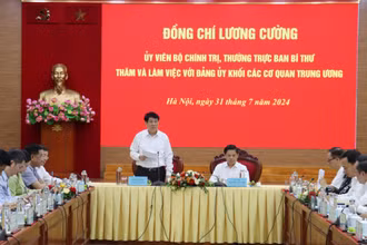 Thường trực Ban Bí thư Lương Cường phát biểu ý kiến chỉ đạo.