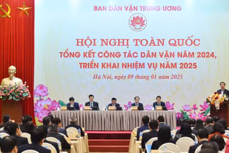 Hội nghị toàn quốc triển khai nhiệm vụ công tác dân vận năm 2025. (Ảnh: Thủy Nguyên)