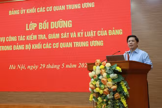 Bí thư Đảng ủy Khối Nguyễn Văn Thể định hướng nội dung cần trao đổi.