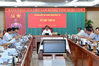 Tại Kỳ họp thứ 45, Ủy ban Kiểm tra Trung ương đề nghị cấp có thẩm quyền xem xét, thi hành kỷ luật Ban Thường vụ Tỉnh ủy Lâm Đồng; Ban cán sự đảng Thanh tra Chính phủ nhiệm kỳ 2016-2021 và một số đảng viên. (Ảnh: Đăng Khoa)