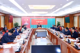 Đồng chí Nguyễn Duy Ngọc, Ủy viên Bộ Chính trị, Bí thư Trung ương Đảng, Chủ nhiệm Ủy ban Kiểm tra Trung ương chủ trì Kỳ họp thứ 55. (Ảnh: ĐĂNG KHOA)