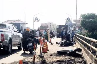 Hiện trường vụ tai nạn.
