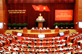 Quang cảnh Hội nghị sơ kết 1 năm hoạt động của Ban Chỉ đạo phòng, chống tham nhũng, tiêu cực cấp tỉnh. Ảnh: ĐĂNG KHOA