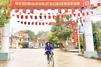 Diện mạo xã Hát Môn ngày càng khang trang, sạch đẹp. (Ảnh Trọng Tùng)