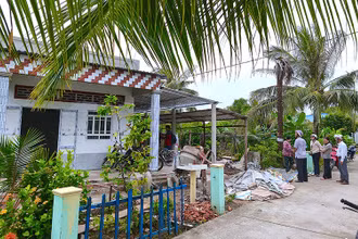 Căn nhà mới sắp hoàn thành của gia đình ông Nguyện-bà Hiệp (ấp 4, xã Trí Phải) nhờ sự hỗ trợ của Nhà nước. 