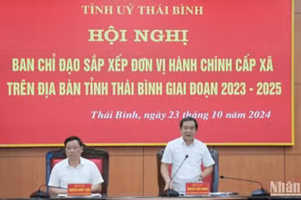 Phó Bí thư Thường trực Tỉnh ủy Thái Bình Nguyễn Tiến Thành nhấn mạnh cần bảo đảm ổn định tình hình sau khi sắp xếp đơn vị hành chính trên địa bàn.