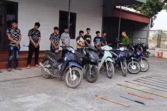 Nhóm đối tượng gây rối trật tự công cộng. (Ảnh Công an cung cấp) 