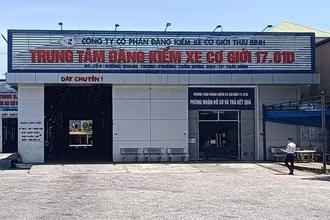 Không có phương tiện đến đăng kiểm tại Trung tâm đăng kiểm xe cơ giới 17-01D tỉnh Thái Bình (chụp chiều 3/10/2023). (Ảnh: Mai Tú)