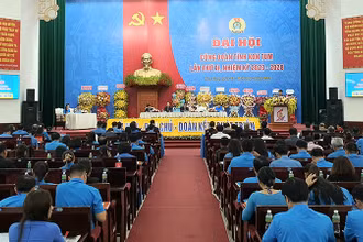 Quang cảnh Đại hội Công đoàn tỉnh Kon Tum lần thứ XI.