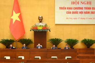 Hội nghị được tổ chức theo hình thức trực tiếp tại phòng họp Diên Hồng kết nối trực tuyến với 62 điểm cầu tại 62 Đoàn đại biểu Quốc hội, Hội đồng nhân dân, Ủy ban nhân dân tại các tỉnh, thành phố trực thuộc Trung ương.