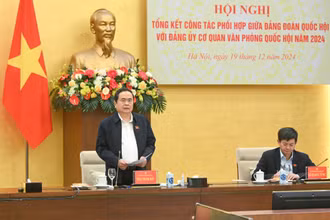 Chủ tịch Quốc hội Trần Thanh Mẫn phát biểu chỉ đạo hội nghị. (Ảnh: DUY LINH)