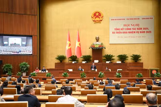 Quang cảnh Hội nghị tổng kết công tác năm 2024 và triển khai nhiệm vụ năm 2025 của Văn phòng Quốc hội. (Ảnh: Duy Linh)