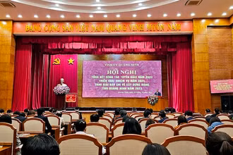 Quang cảnh hội nghị phát động Giải Báo chí về xây dựng Đảng (Búa liềm vàng) lần thứ V - năm 2024.
