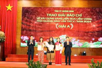 Các tác giả, nhóm tác giả đoạt giải A Giải Báo chí về Xây dựng Đảng tỉnh Quảng Ninh lần thứ V, năm 2024.