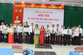 Các thí sinh đạt giải Hội thi Bí thư chi bộ giỏi cấp tỉnh được biểu dương, khen thưởng.