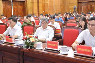 Đại biểu dự hội nghị công bố chỉ số năng lực cạnh tranh tỉnh Điện Biên, chiều 19/7.