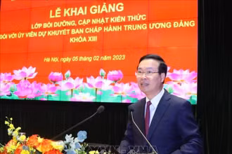 Đồng chí Võ Văn Thưởng phát biểu chỉ đạo. (Ảnh: Văn Điệp TTXVN)
