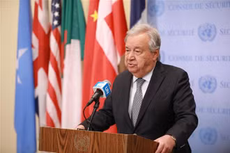 Tổng thư ký Liên hợp quốc Antonio Guterres hoan nghênh việc Ấn Độ và Pakistan đạt thỏa thuận ngừng bắn toàn diện. Ảnh: THX/TTXVN