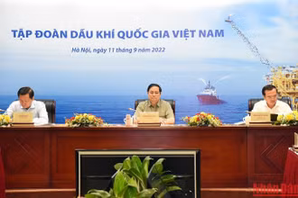 [Ảnh] Thủ tướng Phạm Minh Chính làm việc với Tập đoàn Dầu khí quốc gia Việt Nam