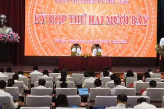 Toàn cảnh Kỳ họp thứ 27, khóa VII, nhiệm kỳ 2021-2026, Hội đồng nhân dân tỉnh Bà Rịa-Vũng Tàu.