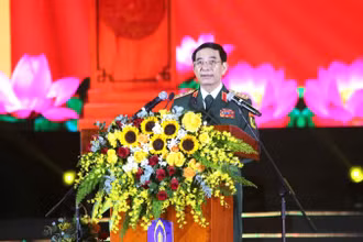Đại tướng Phan Văn Giang, Bộ trưởng Bộ Quốc phòng phát biểu tại buổi lễ.