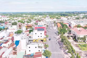 Một góc thị xã Hòa Thành.