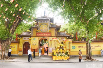 Đại lễ Phật đản Phật lịch 2567 - Dương lịch 2023 diễn ra tại chùa Quán Sứ, thành phố Hà Nội.