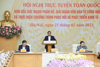 Thủ tướng Phạm Minh Chính chủ trì Hội nghị trực tuyến toàn quốc đôn đốc đẩy mạnh phân bổ, giải ngân vốn đầu tư công và thực hiện Chương trình phục hồi và phát triển kinh tế-xã hội.
