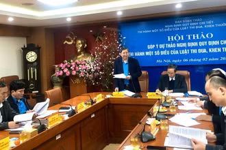 Phó Chủ tịch Thường trực Tổng Liên đoàn Lao động Việt Nam Trần Thanh Hải phát biểu khai mạc hội thảo.