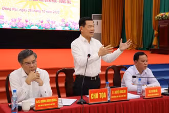 Bí thư Tỉnh ủy Đồng Nai Nguyễn Hồng Lĩnh phát biểu kết luận buổi đối thoại.