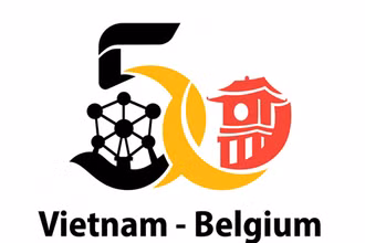 Logo chính thức kỷ niệm 50 năm quan hệ ngoại giao Việt Nam-Bỉ.
