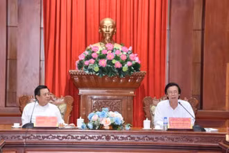 Các đồng chí chủ trì buổi làm việc. 