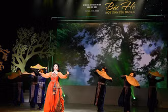 Nghệ sĩ Phương Nga trong một chương trình biểu diễn do Bộ Văn hóa, Thể thao và Du lịch, Báo Văn hóa tổ chức. 