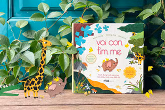 Cuốn "Voi con tìm mẹ" được trình bày rất hấp dẫn. (Ảnh" Nhã Nam cung cấp)