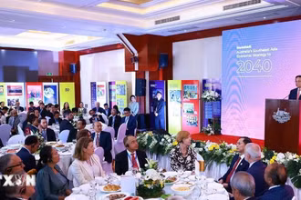 Thủ tướng Phạm Minh Chính dự kỷ niệm 1 năm Chiến lược Kinh tế Đông Nam Á của Australia. (Ảnh: TTXVN)