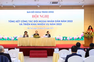 Hội nghị Tổng kết công tác đối ngoại nhân dân năm 2022, triển khai nhiệm vụ năm 2023. (Ảnh: cand.com.vn)