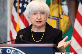Bộ trưởng Tài chính Mỹ Janet Yellen phát biểu tại Washington, DC, Mỹ. (Ảnh: AFP/TTXVN)