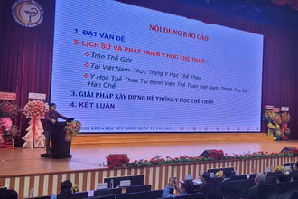 Một chuyên gia trình bày báo cáo tại hội nghị.