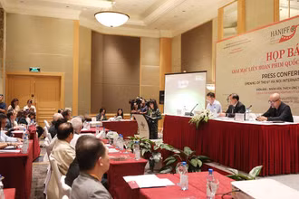 Buổi họp báo trước thềm Liên hoan phim. (Ảnh: KHIẾU MINH)