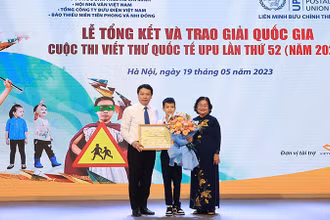 Em Đào Khương Duy, giải Nhất cuộc thi. (Ảnh: Ban tổ chức)