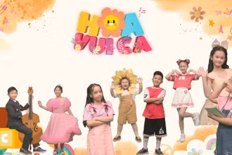 Dàn MC nhí tài năng của chương trình “Hoa vui ca”. (Ảnh: VTV)
