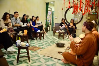 Không gian chương trình biểu diễn "Xẩm trong phố". (Ảnh: Thùy Trang)