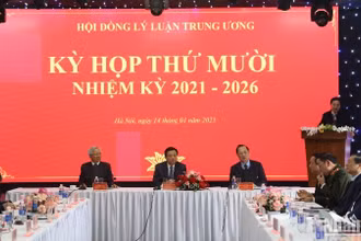 Quang cảnh Kỳ họp thứ mười Hội đồng Lý luận Trung ương. (Ảnh: HẢI ĐĂNG)