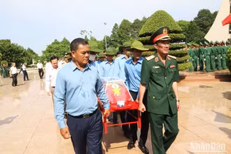 Lãnh đạo Quân khu 5 và Tỉnh ủy Đắk Lắk tiễn đưa các hài cốt liệt sĩ quân tình nguyện và chuyên gia của Việt Nam hy sinh trên địa bàn tỉnh Mondulkiri-Vương quốc Campuchia đến nơi an táng tại Nghĩa trang Liệt sĩ tỉnh Đắk Lắk.