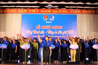 Tuổi trẻ Đắk Lắk thể hiện quyết tâm thực hiện thành công Tháng Thanh niên-Tháng Ba biên giới 2024. 