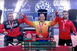 Lê Văn Công vô địch Giải cử tạ người khuyết tật vô địch thế giới 2023. (Ảnh: IPC)