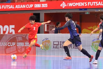 Đội tuyển futsal nữ Việt Nam đã không thể tạo nên bất ngờ trước đối thủ mạnh. (Ảnh: VFF)