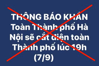 Thông tin Hà Nội cắt điện do bão số 3 là sai sự thật